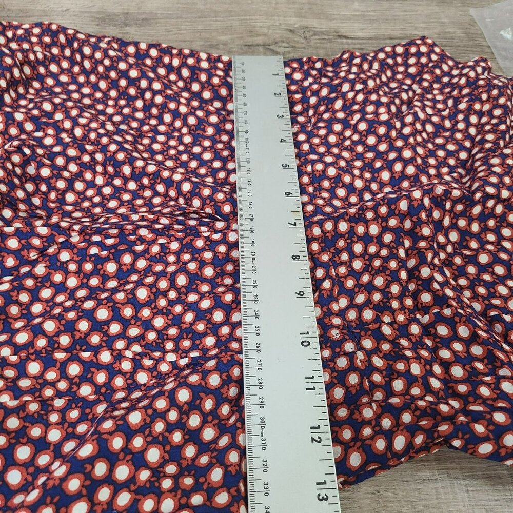 I Love H81 Womens SM Sleeveless Apple Polka Dot Print Dress Blue Red Rayon Lined - Picture 8 of 12